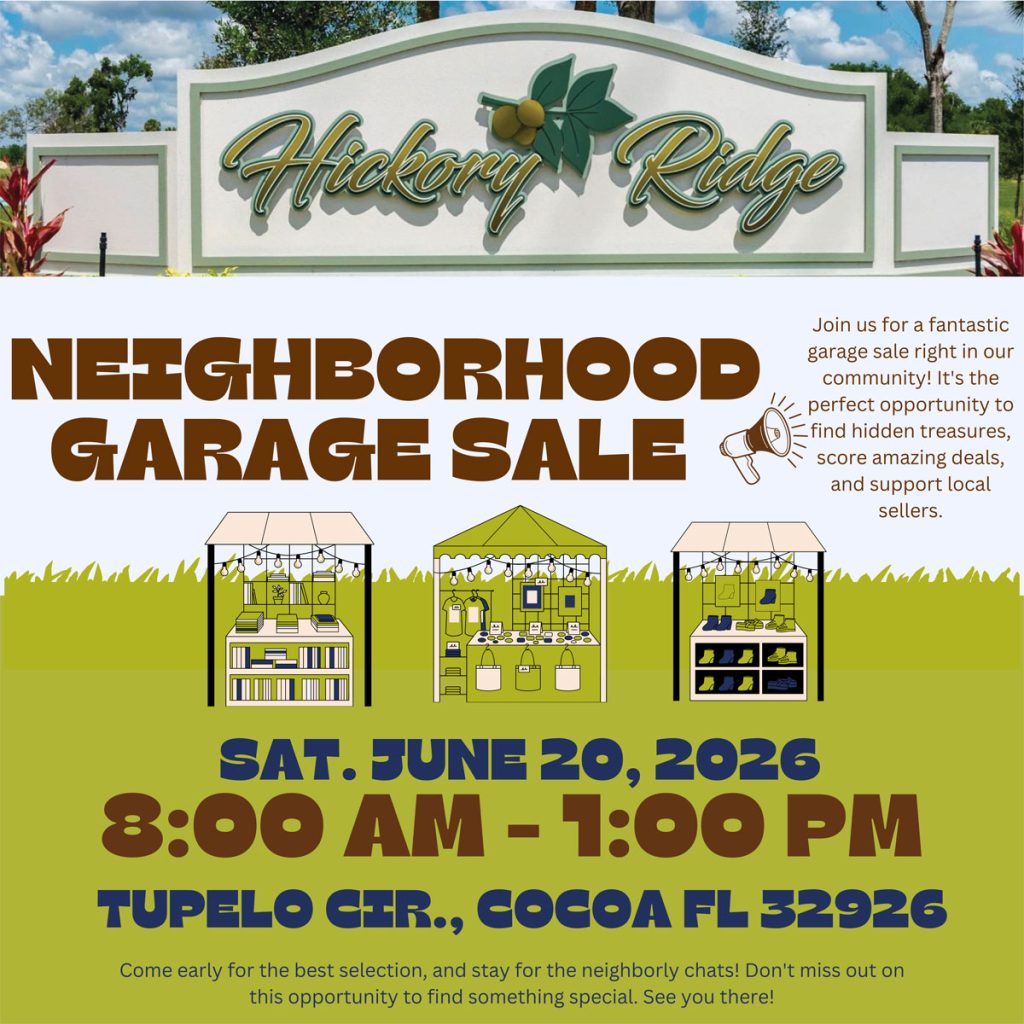 Neighborhood Garage Sale- June 20, 2026