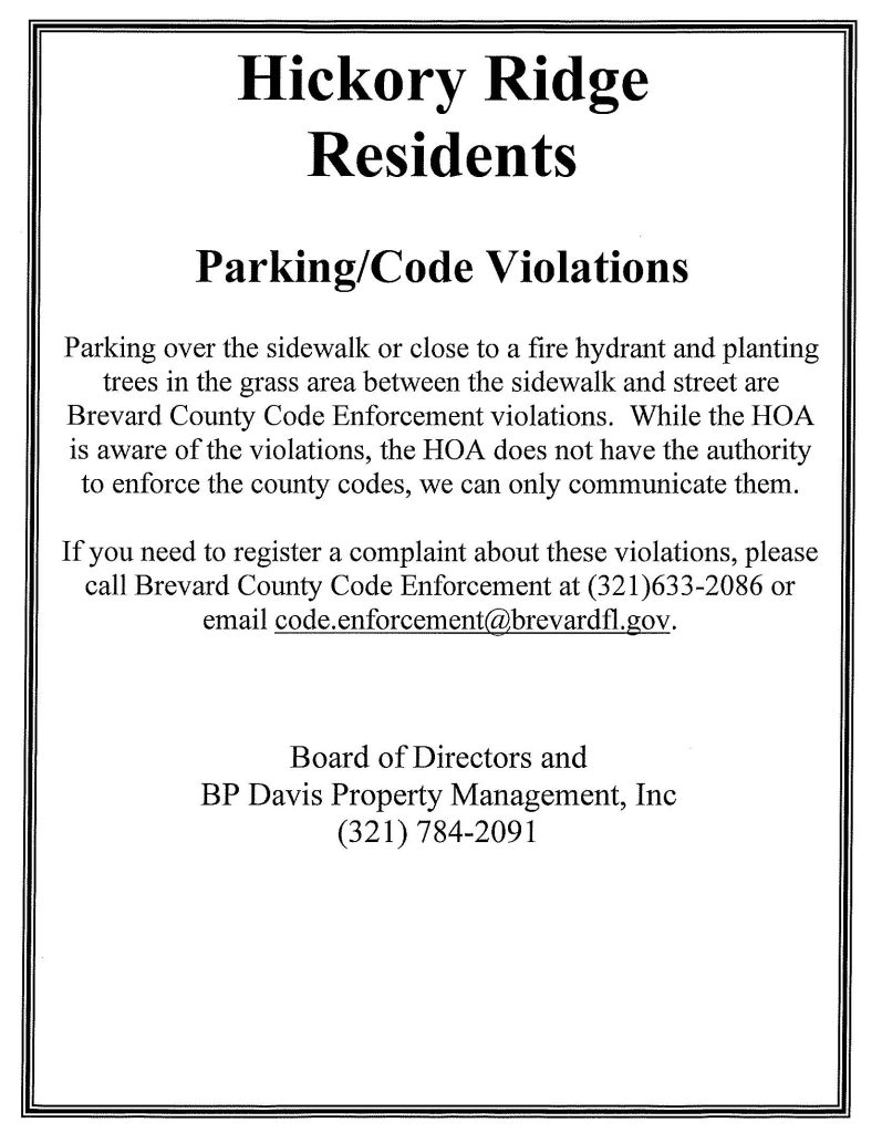 Parking/Code Violations